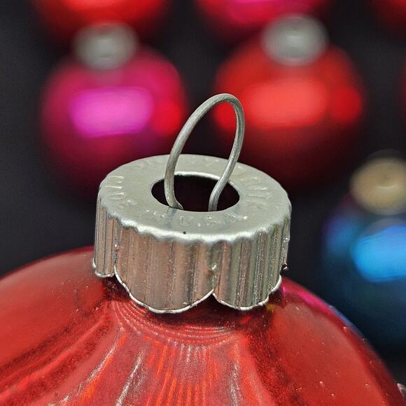 Vintage 2" Mixed Lot of 8 Glass Christmas Ornaments Shiny Brite Rauch MCM Retro - Picture 6 of 9